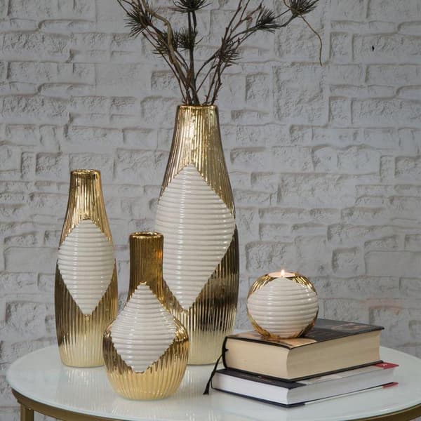 DEKORATIV VASE RAKEL (04) FI 12 X 23 CM BEIGE