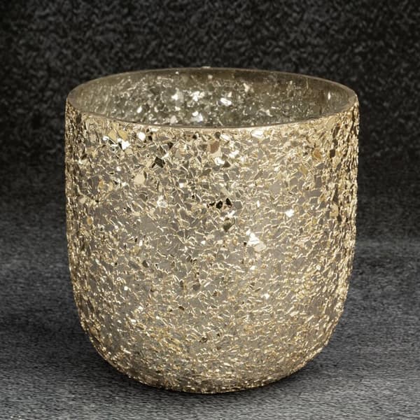 DEKORATIV GLAS LJUSSTAKE MELIA (05) FI 12 X 12 CM GULD