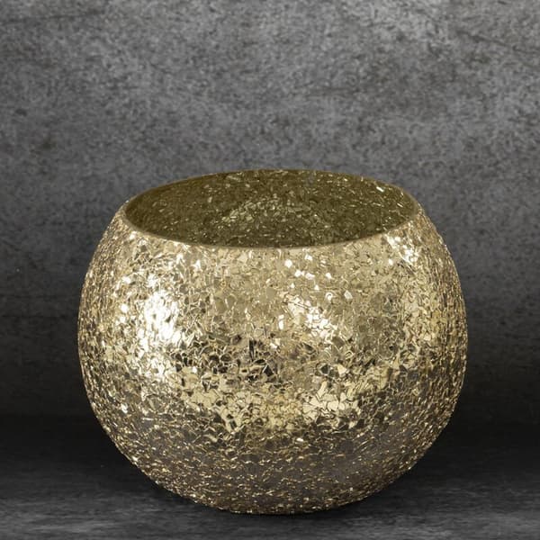 DEKORATIVT GLAS MELIA (02) FI 18 X 14 CM GULD