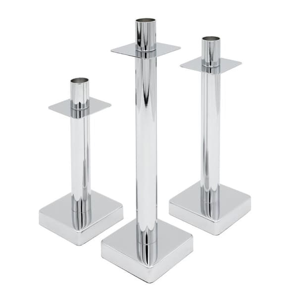 DEKORATIV LJUSSTAKE LORI 8 X 8 X 26 CM SILVER