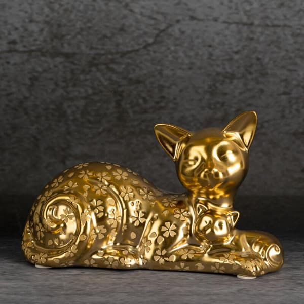 DEKORATIV FIGURIN KITY (02) 22 X 9 X 14 CM GULD