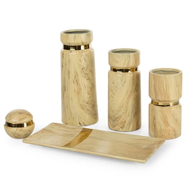 DEKORATIV VASE ALIZA FI 12 X 30 CM BEIGE