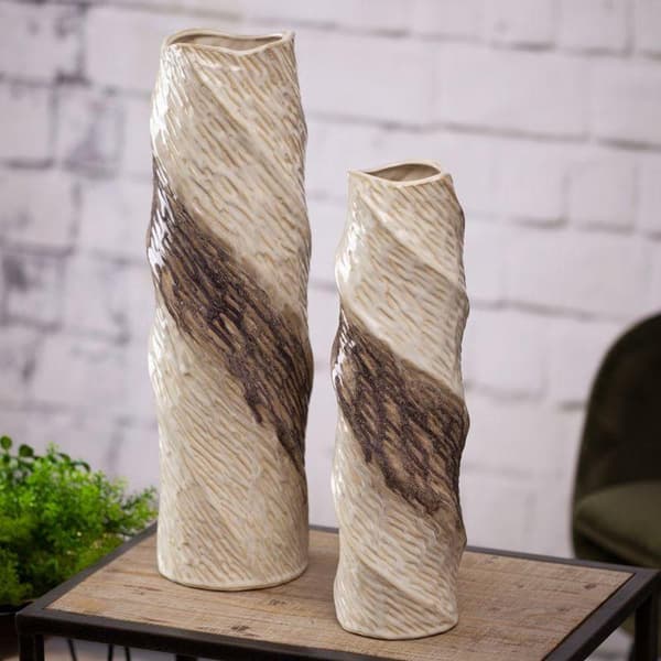 DEKORATIV VASE ROSINA (03) FI 12 X 40 CM CREME