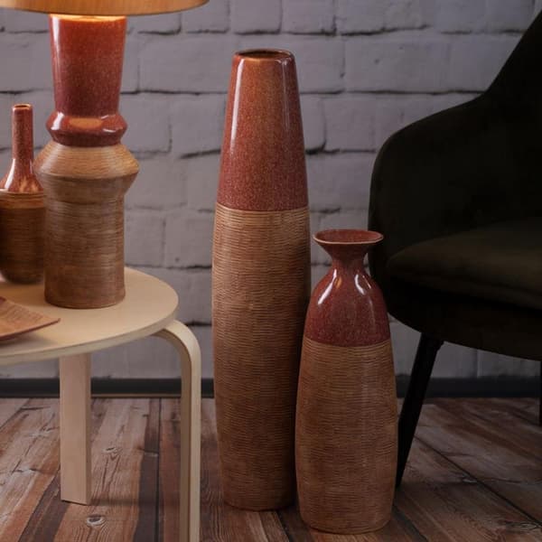 DEKORATIV VASE ELDA (02) 16 X 15 X 22 CM RØD