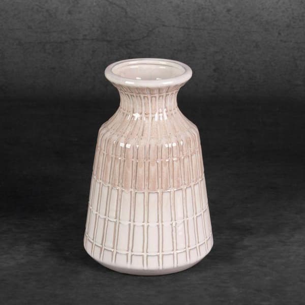 DEKORATIV VAS EDNA (04) FI 15 X 22 CM CREAM