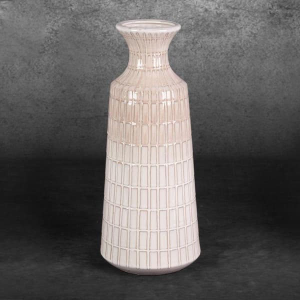DEKORATIV VASE EDNA (06) FI 16 X 40 CM CREME