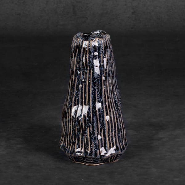 DEKORATIV VASE ALDA (01) FI 12 X 20 CM MARINEBLÅ