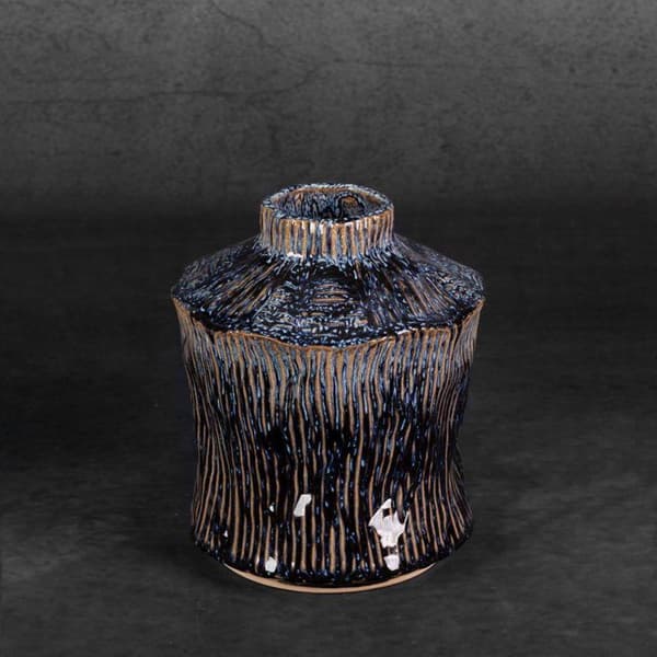 ALDA DEKORATIV VASE (04) FI 17 X 20 CM MARINEBLÅ