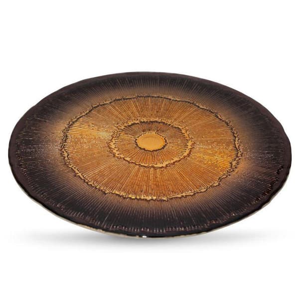 DEKORATIV GLASPLADE BONITA (02) FI 33 X 3 CM BRUN