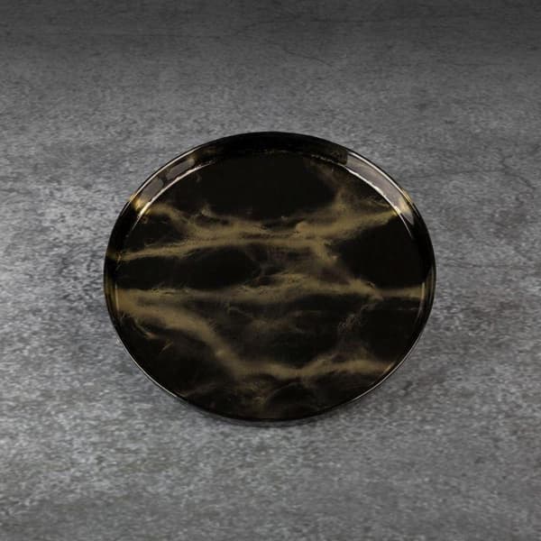 DEKORATIV PLATTA I GLAS ADA (01) FI 21 X 2 CM SVART