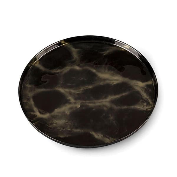 DEKORATIV GLAS PLADE ADA (03) FI 33 X 2 CM SORT