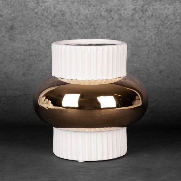 DEKORATIV VAS MONA (05) FI 16 X 16 CM VIT
