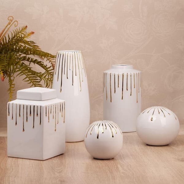DEKORATIV VASE LUIS (03) FI 15 X 25 CM HVID