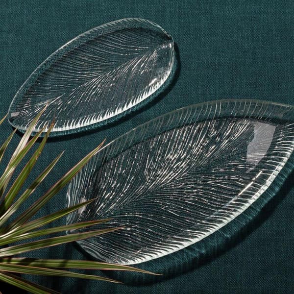 DEKORATIV GLAS PLADE DEBI (02) 30 X 14 X 2 CM TRANSPARANT