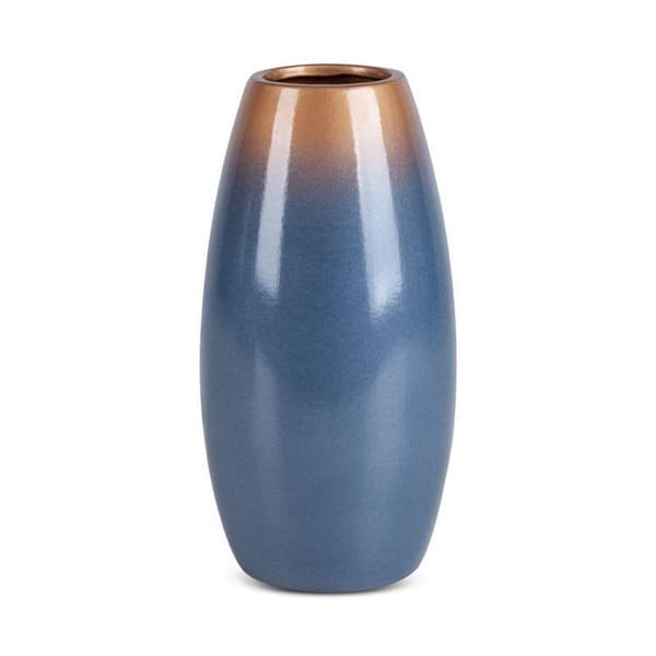 DEKORATIV VASE NESSA (02) FI 13 X 26 CM BLÅ