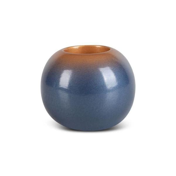 DEKORATIV LJUSHÅLLARE NESSA (02) FI 10 X 9 CM BLÅ