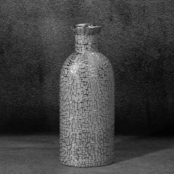 DEKORATIV VASE RISO 12 X 8 X 30 CM SØLV