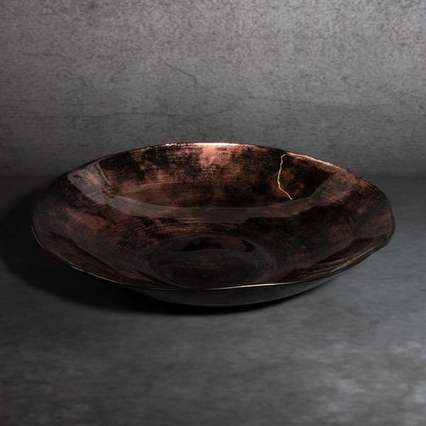 DEKORATIV GLAS PLADE PATI (04) 30 X 29 X 5 CM BRUN