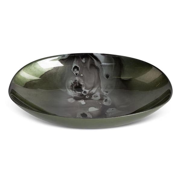 DEKORATIV GLASSKÅL SABA (04) 27 X 19 X 5 CM GRØN