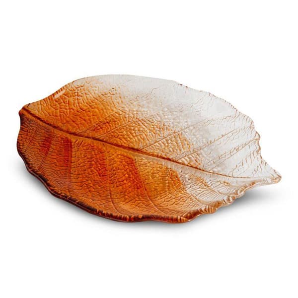 DEKORATIV GLAS PLADE SAVA (02) 26 X 19 X 2 CM ORANGE