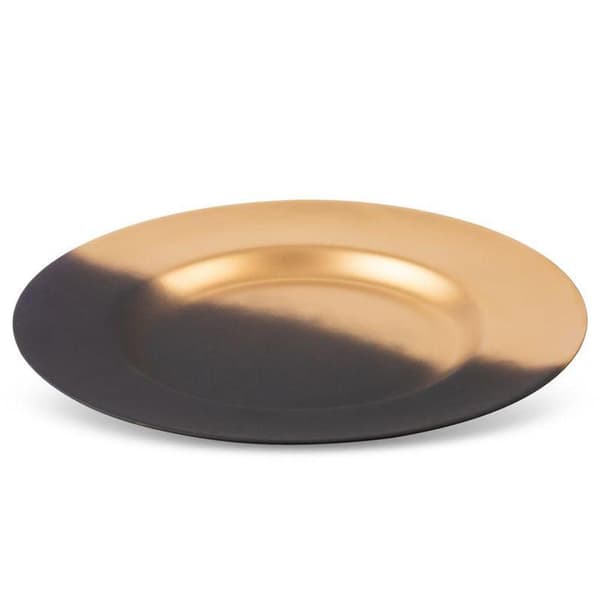 DEKORATIV GLAS PLADE KAJA (01) FI 33 X 4 CM SORT