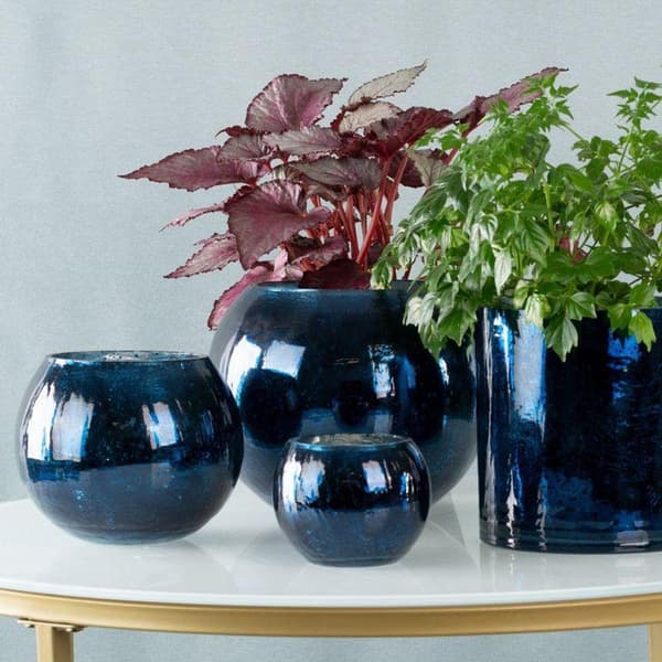 KORISTEELLINEN LASINEN KYNTTINJALKA VERRE2 (3) FI 10 X 10 CM NAVY BLUE