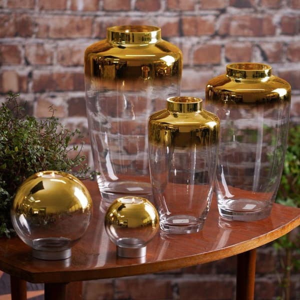 JULDEKORATIVT GLAS ZOJA FI 15 X 15 CM GULD