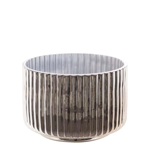 DEKORATIV GLAS LYSESTAGE NELA2 (01) FI 12 X 8 CM SØLV