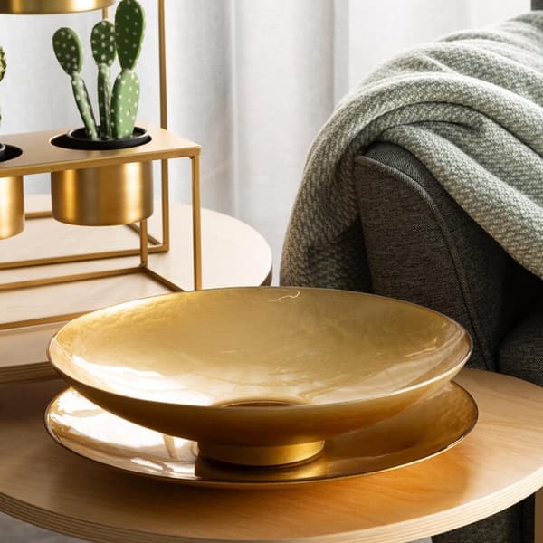 DEKORATIV SKÅL KALA FI 35 X 9 CM GULD