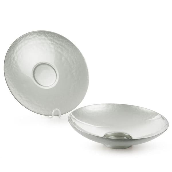 DEKORATIV GLASSKÅL KALA FI 35 X 9 CM SILVER