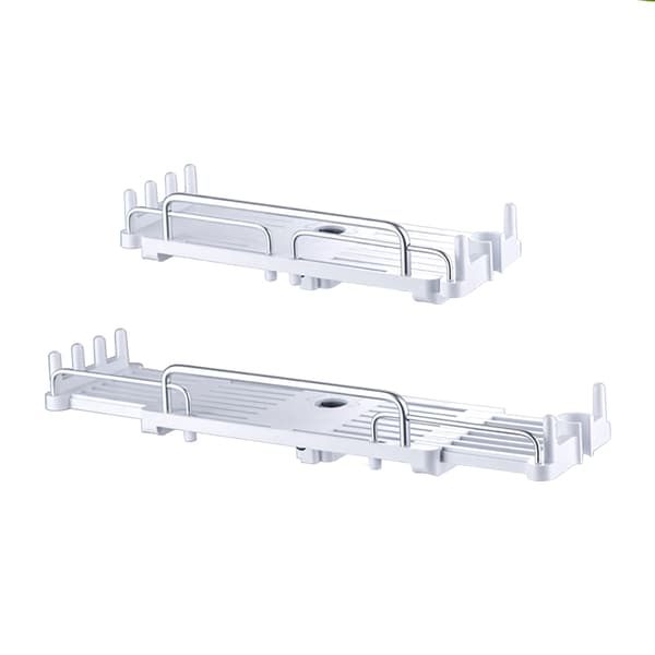 Justerbar badrumshylla i ABS och aluminium, utdragbar upp till 44 cm