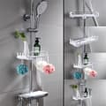 Miniatyrbilde 4 av 4: Justerbar baderomshylle i ABS og aluminium, uttrekkbar opp til 44 cm