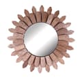 Miniatyrbilde 3 av 8: Rundt veggspeil med treramme og elegant design