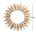 Miniatyrbilde 8 av 8: Rundt veggspeil med treramme og elegant design