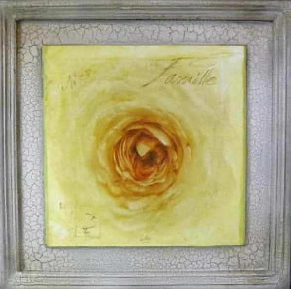 Billede Gul rose i ældningseffekt fra blomsterserien - 38x38 cm (3 af 4)