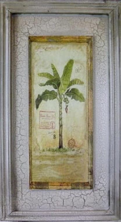 En målning föreställande en ung palm, mått 26x46 cm