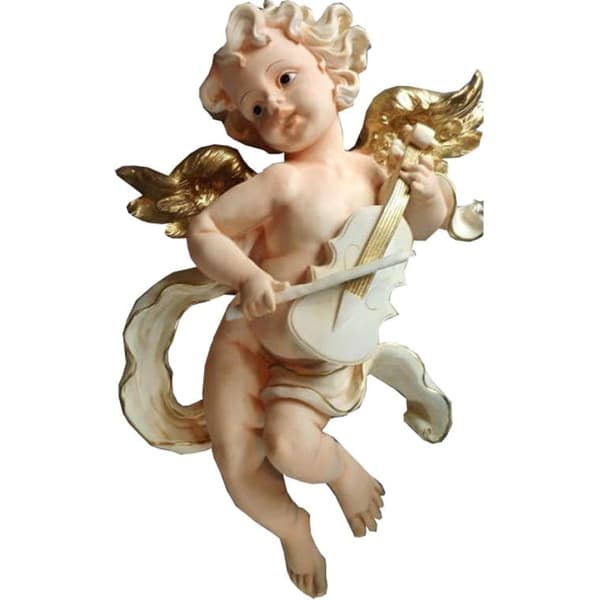 Angel in Cream Color - Polyresin Bas-relief för upphängning 65x45cm