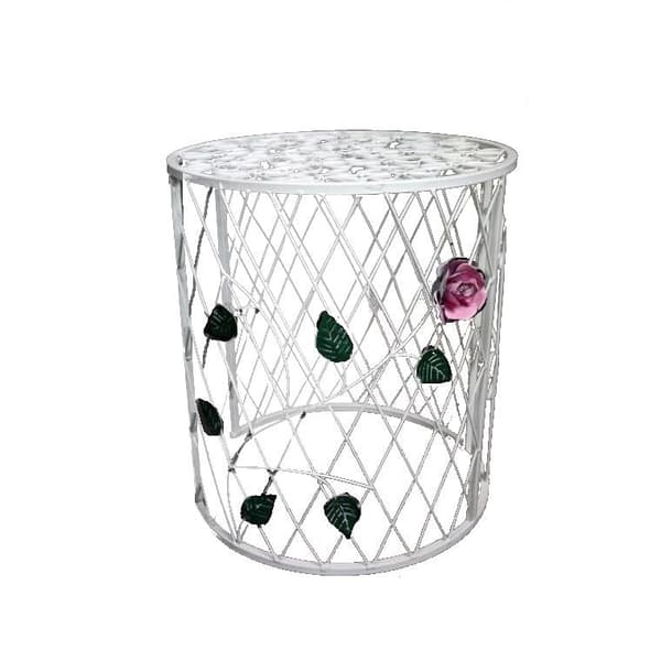Taburet med rosemotiv i provencalsk stil, metalarbejde
