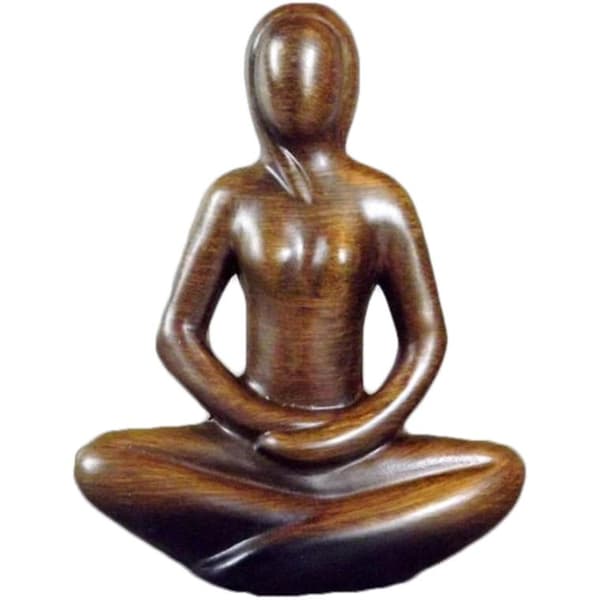 Keramisk figur af en kvinde i brun 16x22x7 cm med anti-slip gummibånd