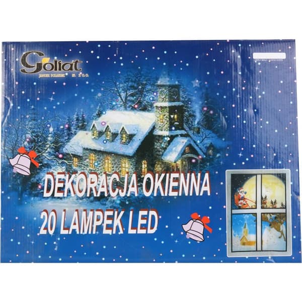 Jouluvalokoristelu - Ikkuna joulupukilla ja tähdillä 20 LED monivärinen