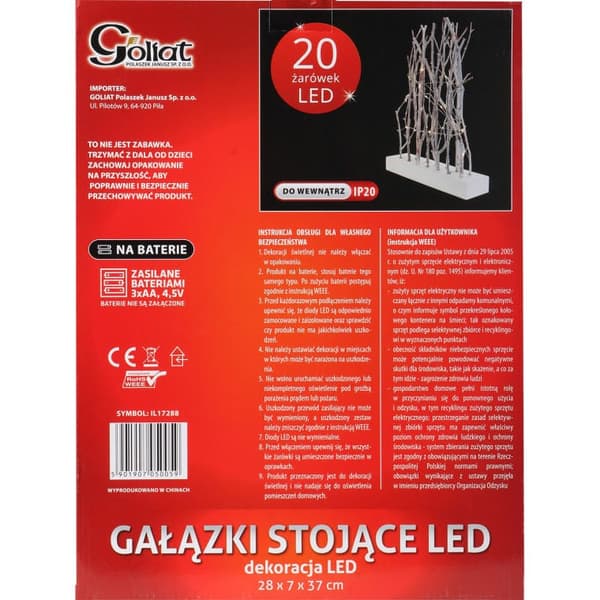 Dekoration - kvistar med LED-ljus 28 cm