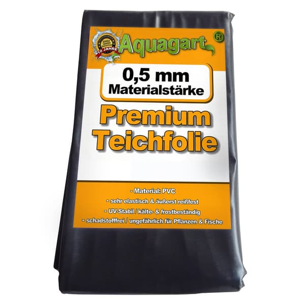 Dammfoder PVC 18 m x 2 m 0,5 mm Svart Trädgårdsdammfoder