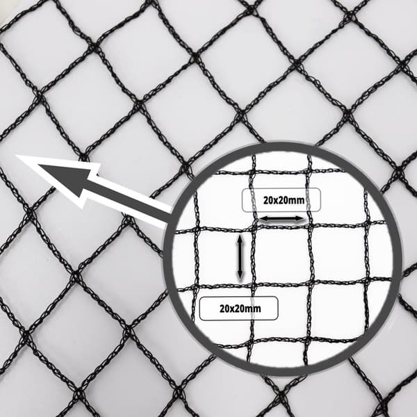 Lampiverkko 38 m x 20 m Musta kalalampiverkko Lehtiverkko Verkko Lintusuojeluverkko tukeva