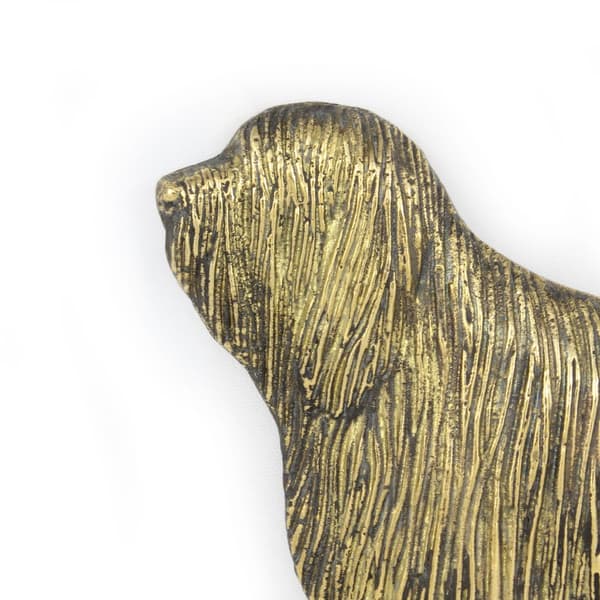 Bearded Collie, Highland Collie - dørskilt med hund, velkomstplade af messing, unikt skilt med inskriptionen Welcome by Art-Dog