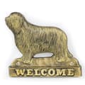 Miniatyrbillede 1 af 4: Bearded Collie, Highland Collie - dørskilt med hund, velkomstplade af messing, unikt skilt med inskriptionen Welcome by Art-Dog