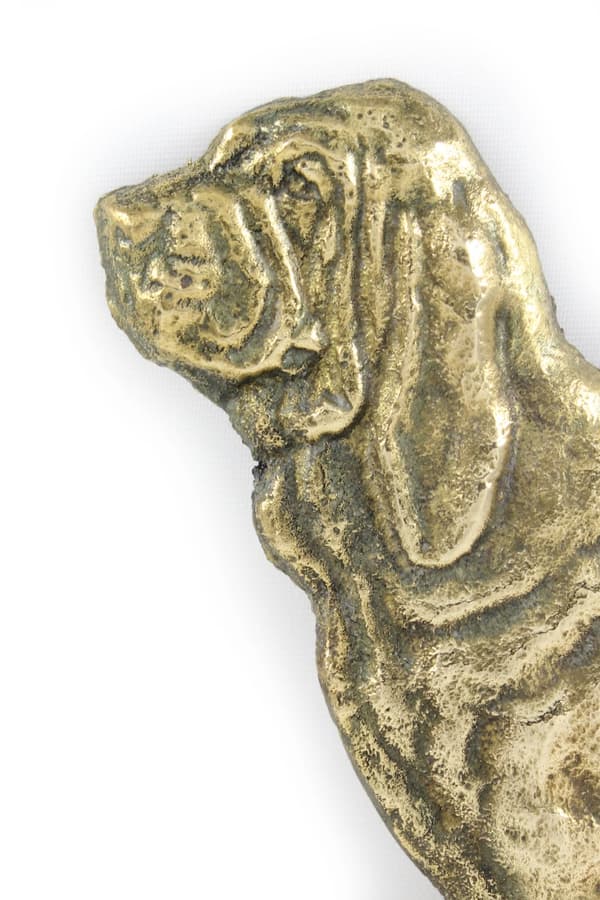 Verikoira, Pyhän koira Huberta - ovilevy koiralla, messinkinen tervetuliaistaulu, ainutlaatuinen kyltti, jossa on kirjoitus Welcome by Art-Dog