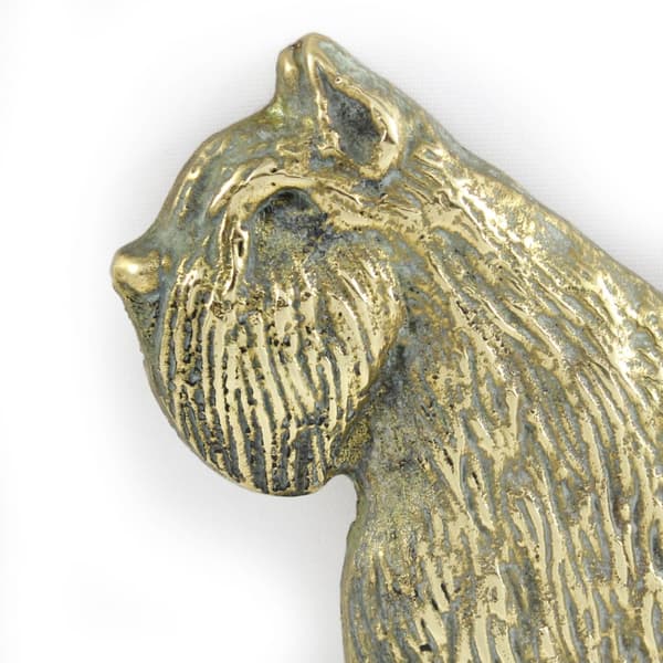 Bouvier des Flandres - dörrskylt med hund, välkomstplakett i mässing, unik skylt med inskriptionen Welcome by Art-Dog