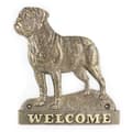 Miniatyrbillede 1 af 4: Bullmastiff, Bulmastiff - dørplade med hund, velkomstplade af messing, unikt skilt med inskriptionen Welcome by Art-Dog