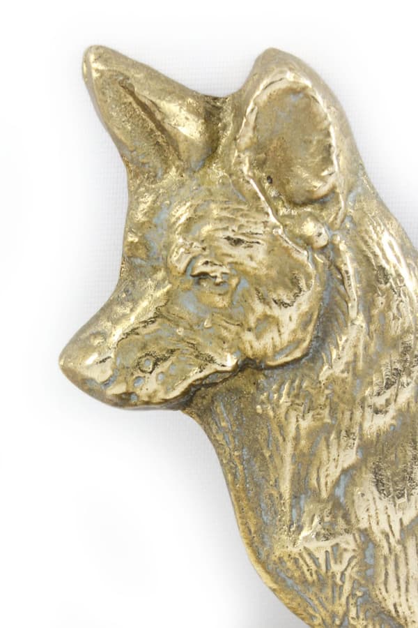 Cardigan Welsh Corgi - dörrskylt med hund, välkomstplakett i mässing, unik skylt med inskriptionen Welcome by Art-Dog
