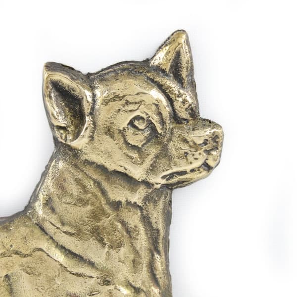 Korthåret Chihuahua - dørplade med hund, velkomstplade af messing, unikt skilt med inskriptionen Welcome by Art-Dog